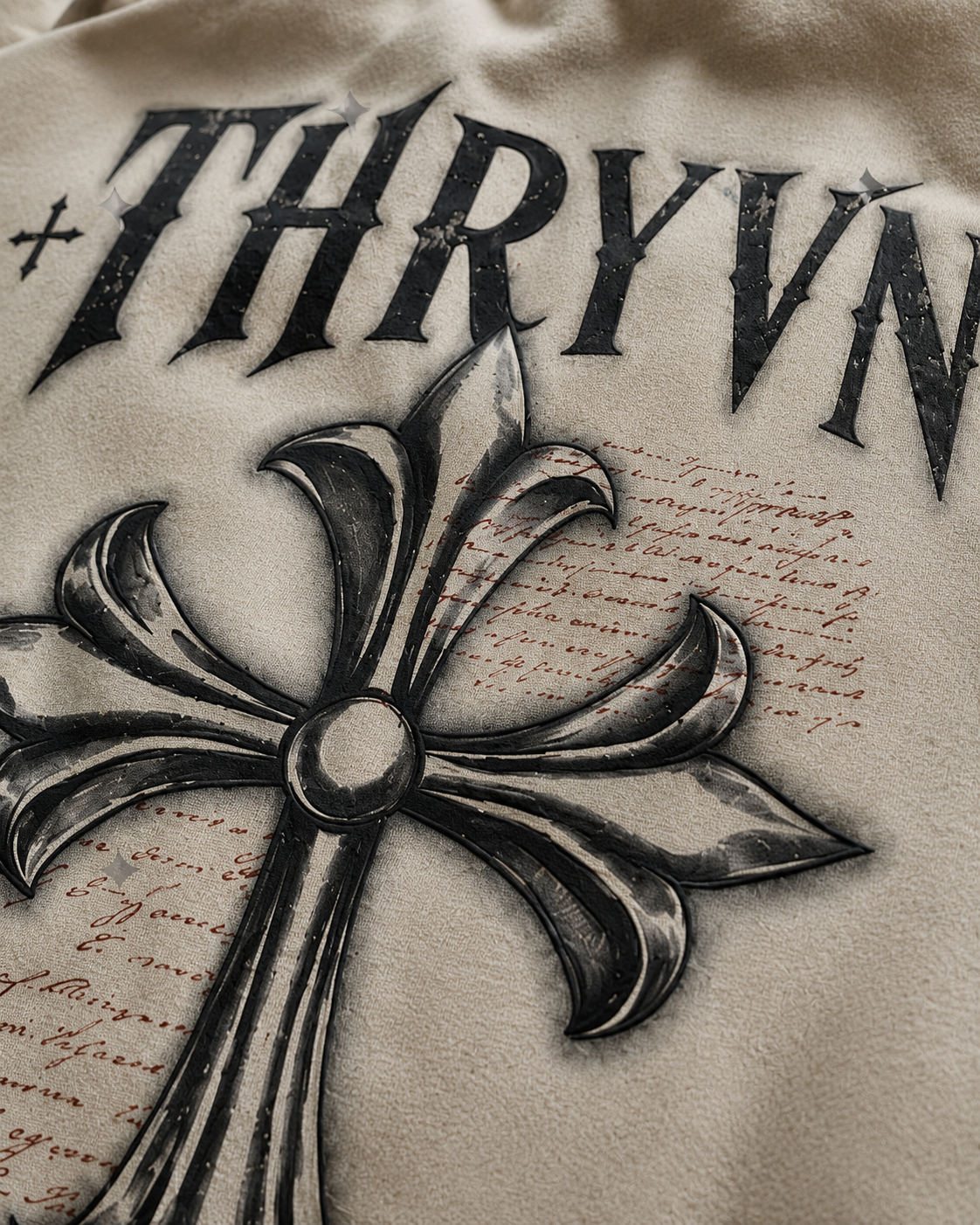 THRYVN Gothic Cross Oversized Sweatshirt