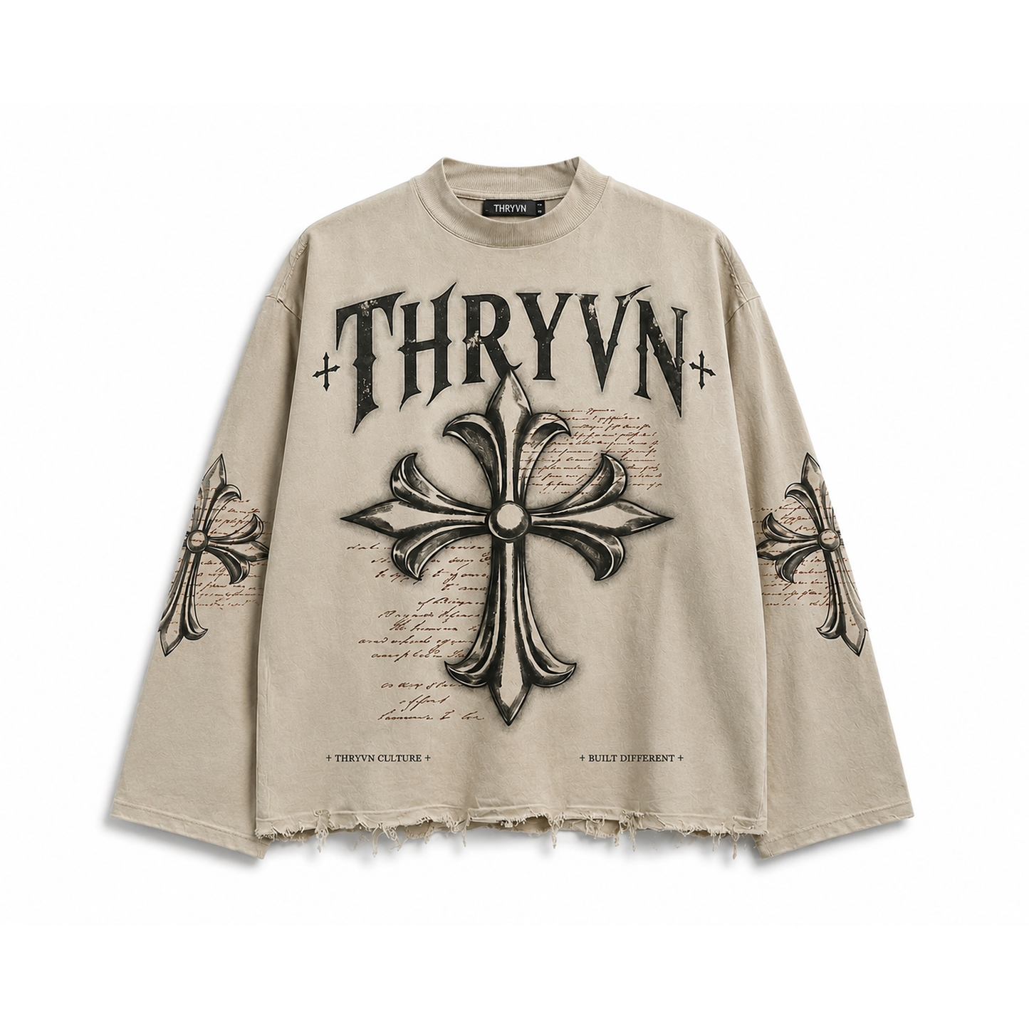 THRYVN Gothic Cross Oversized Sweatshirt